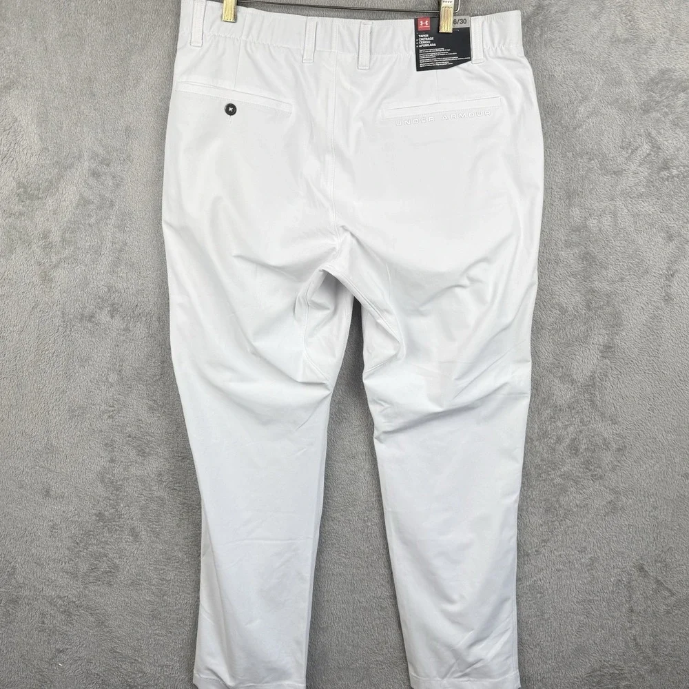 Under Armour Golf Pants Mens 36x30 White Tapered Stretch Performance Chino NWT